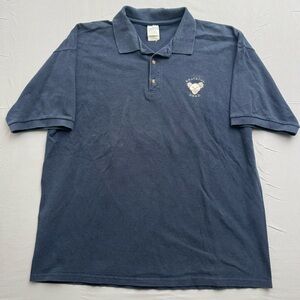 Gildan Ultra Cotton Grateful Dead Bear Men's Navy Blue Embroidered Polo Shirt XL